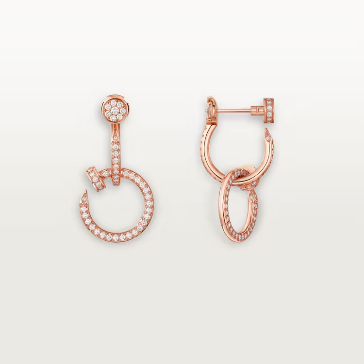 Cartier. Сережки Juste un Clou подвійні, Pavé із рожевого золота