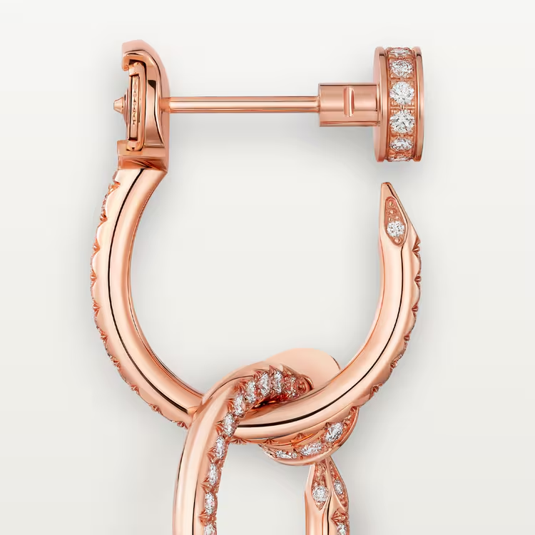 Cartier. Сережки Juste un Clou подвійні, Pavé із рожевого золота