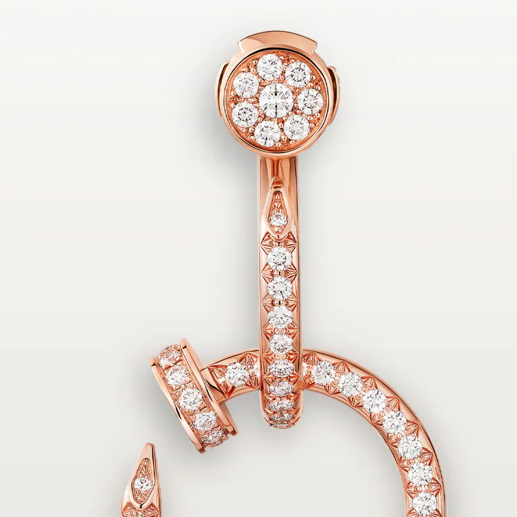 Cartier. Сережки Juste un Clou подвійні, Pavé із рожевого золота