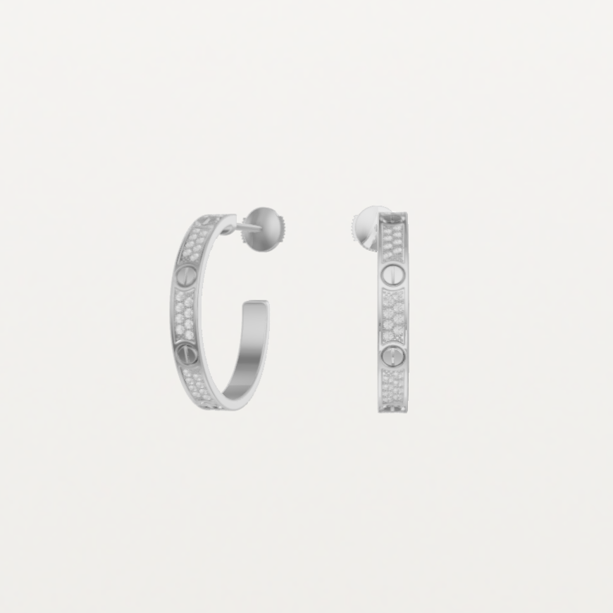 Cartier. Сережки-кільця LOVE із білого золота