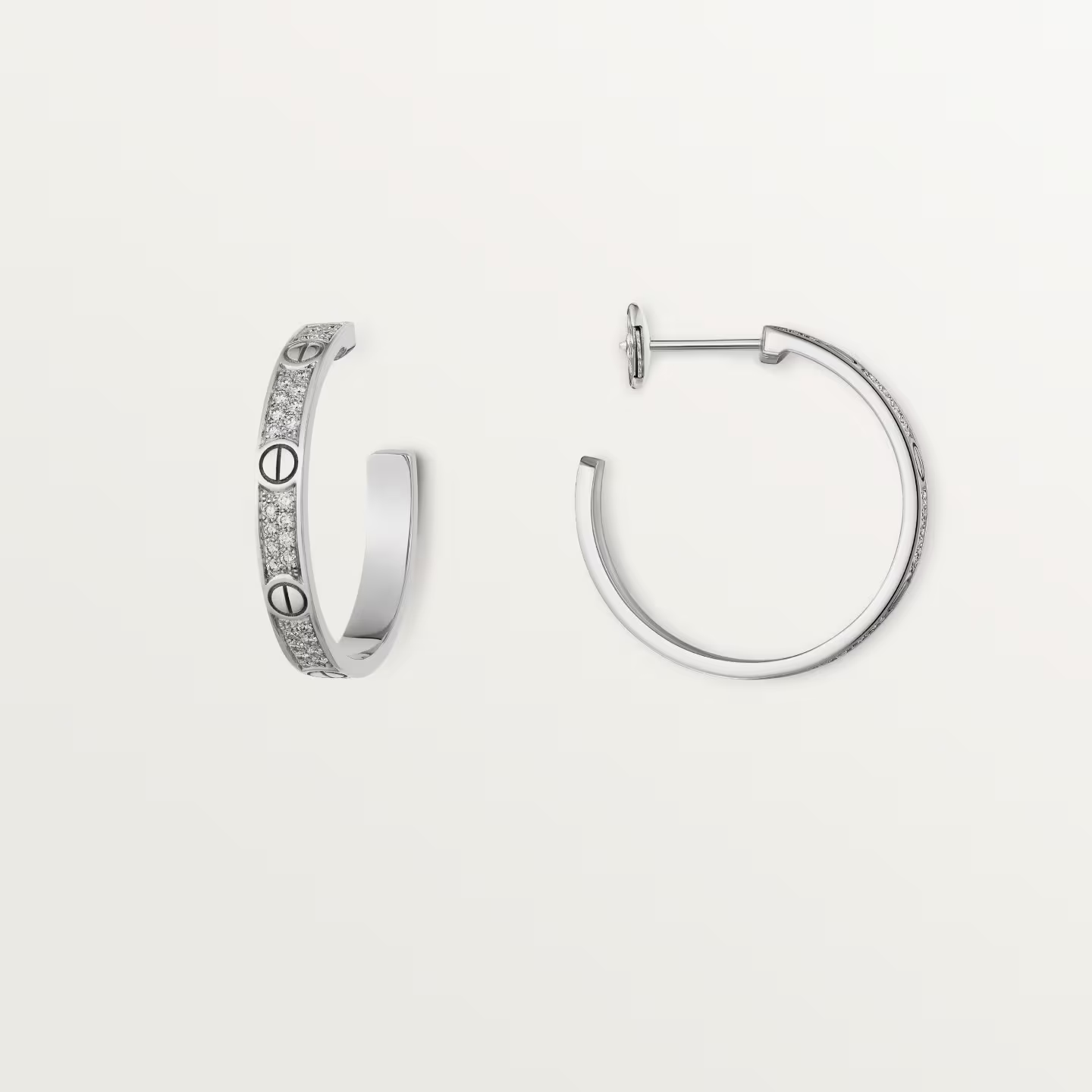 Cartier. Сережки-кільця LOVE із білого золота