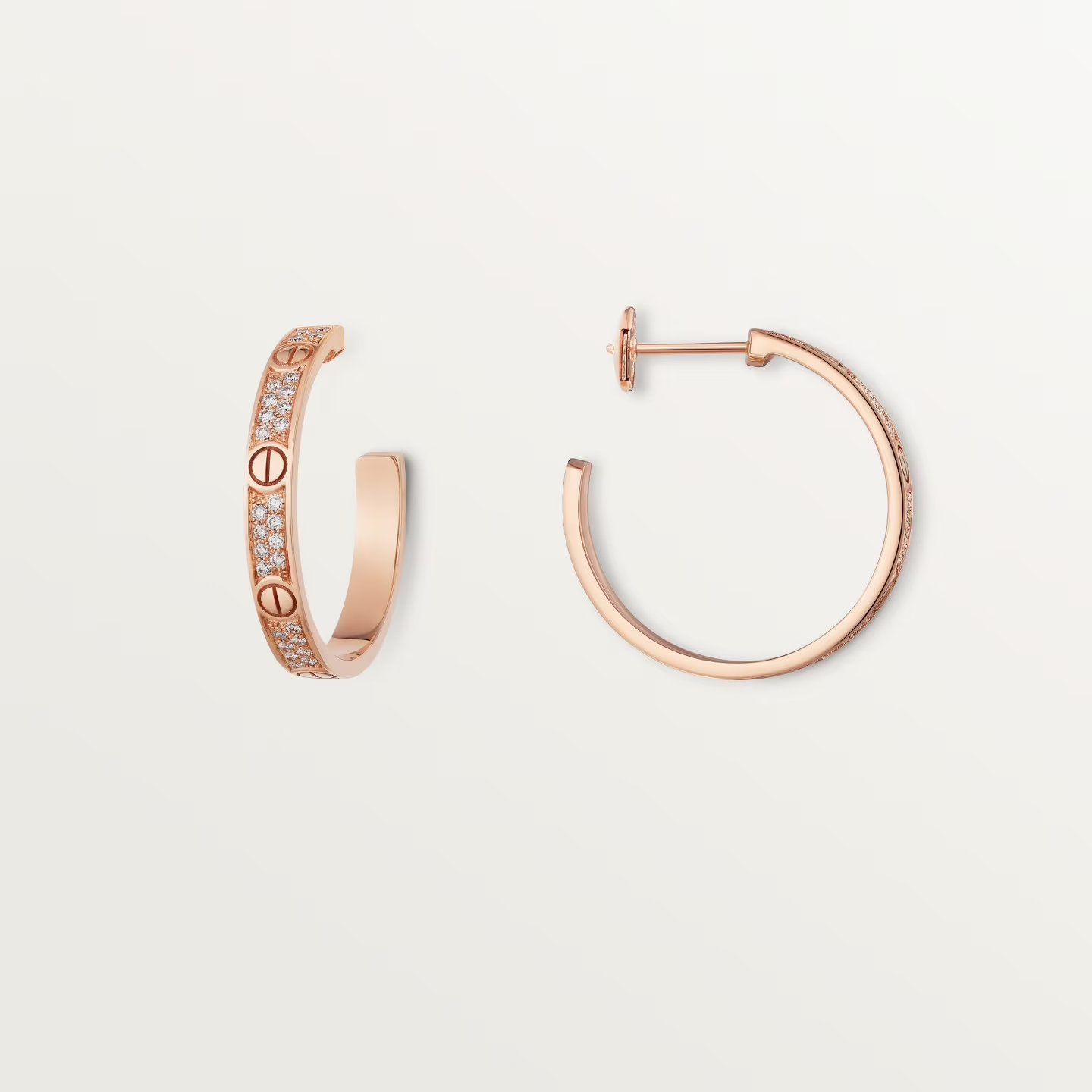 Cartier. Сережки-кільця LOVE середнього розміру із рожевого золота