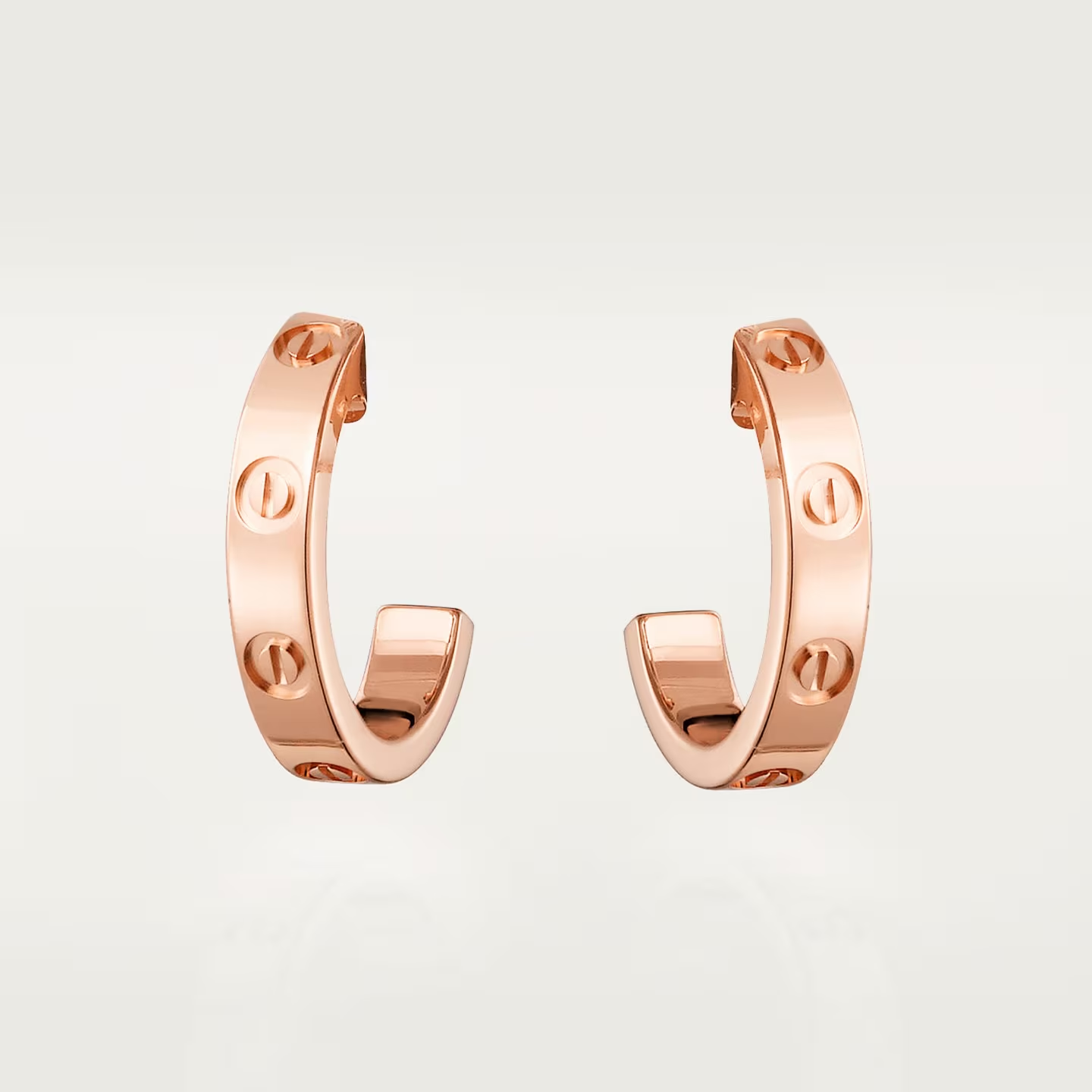 Cartier. Сережки-кільця LOVE, маленька модель із рожевого золота