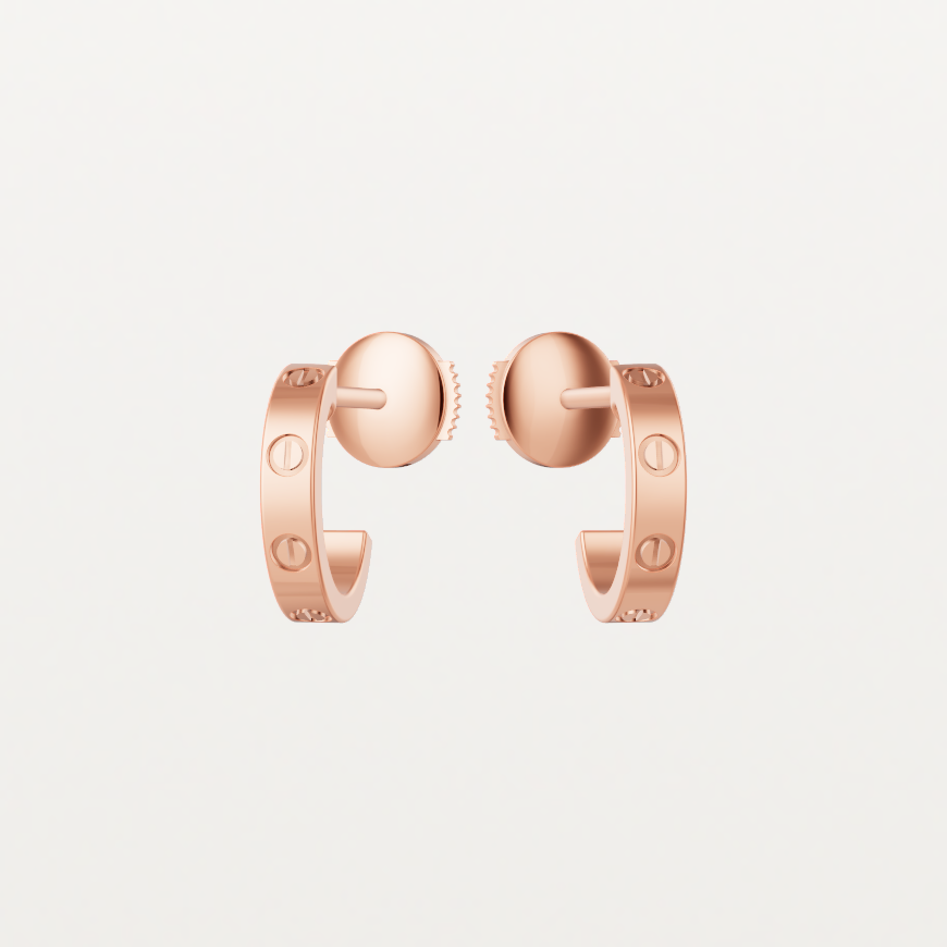 Cartier. Сережки-кільця LOVE, маленька модель із рожевого золота