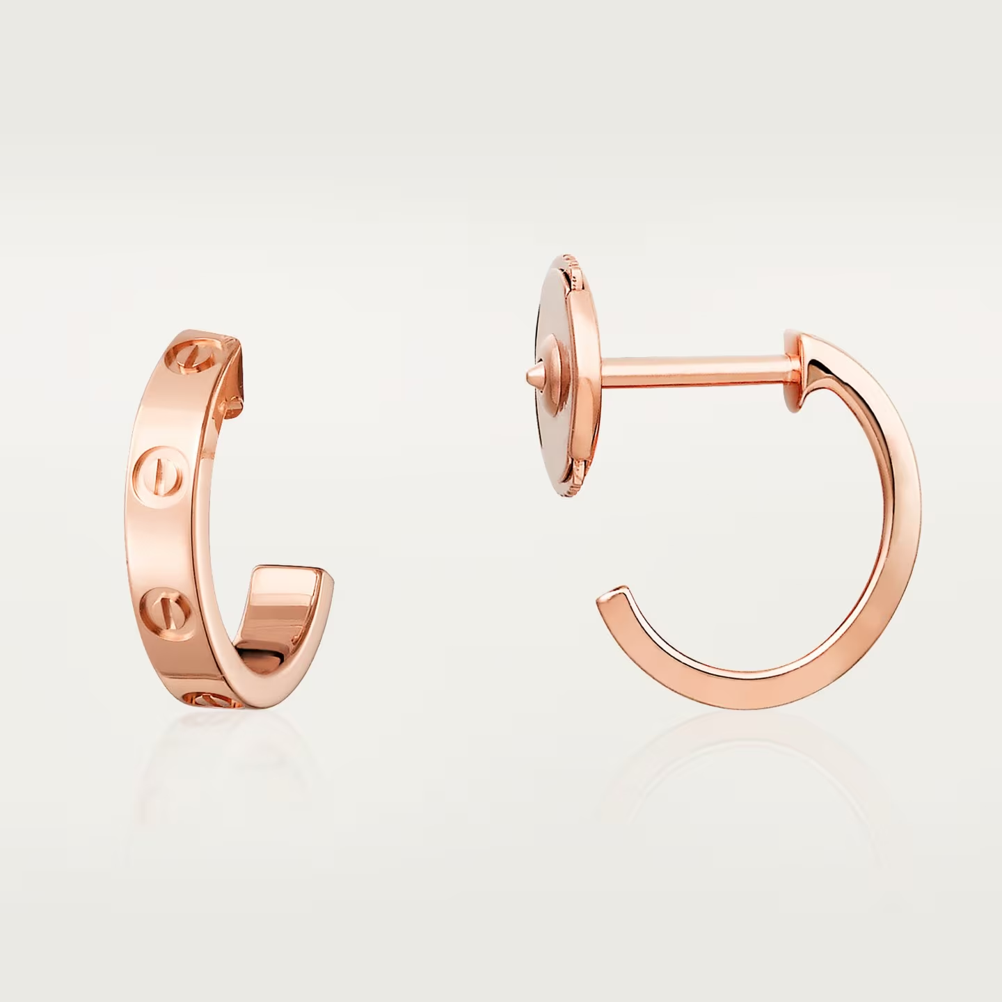 Cartier. Сережки-кільця LOVE, маленька модель із рожевого золота