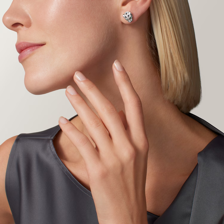 Cartier. Сережки-гвоздики Panthère de Cartier, Pavé із білого золота