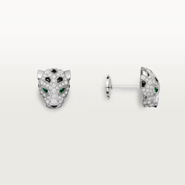 Cartier. Сережки-гвоздики Panthère de Cartier, Pavé із білого золота
